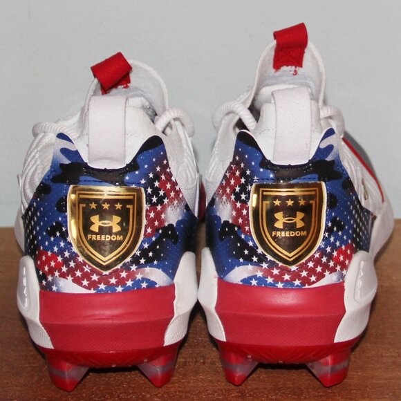 Under Armour Harper 9 Pro TPU \'USA\' Baseball Cleats Mens 13 White Red Blue main image 4
